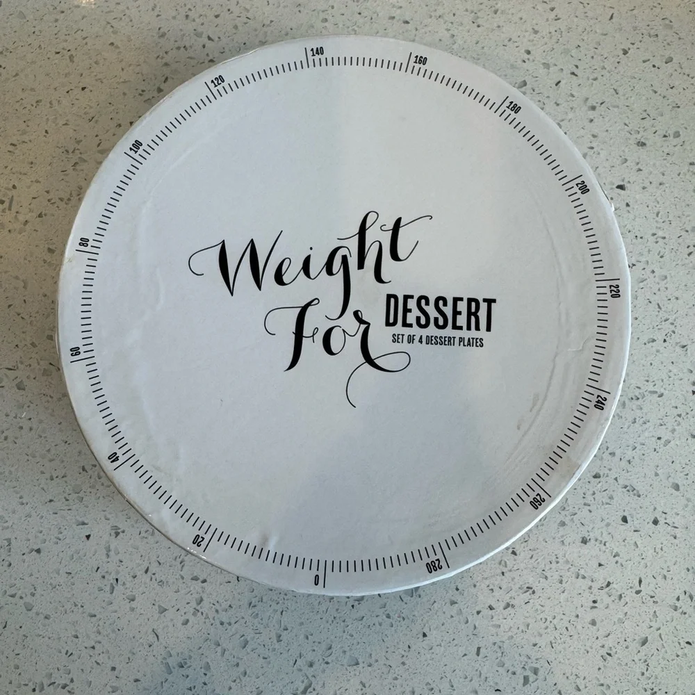 ✨ NWT Z Gallerie “Wait for Dessert” Dessert Plates – Set of 4 | New in Box ✨